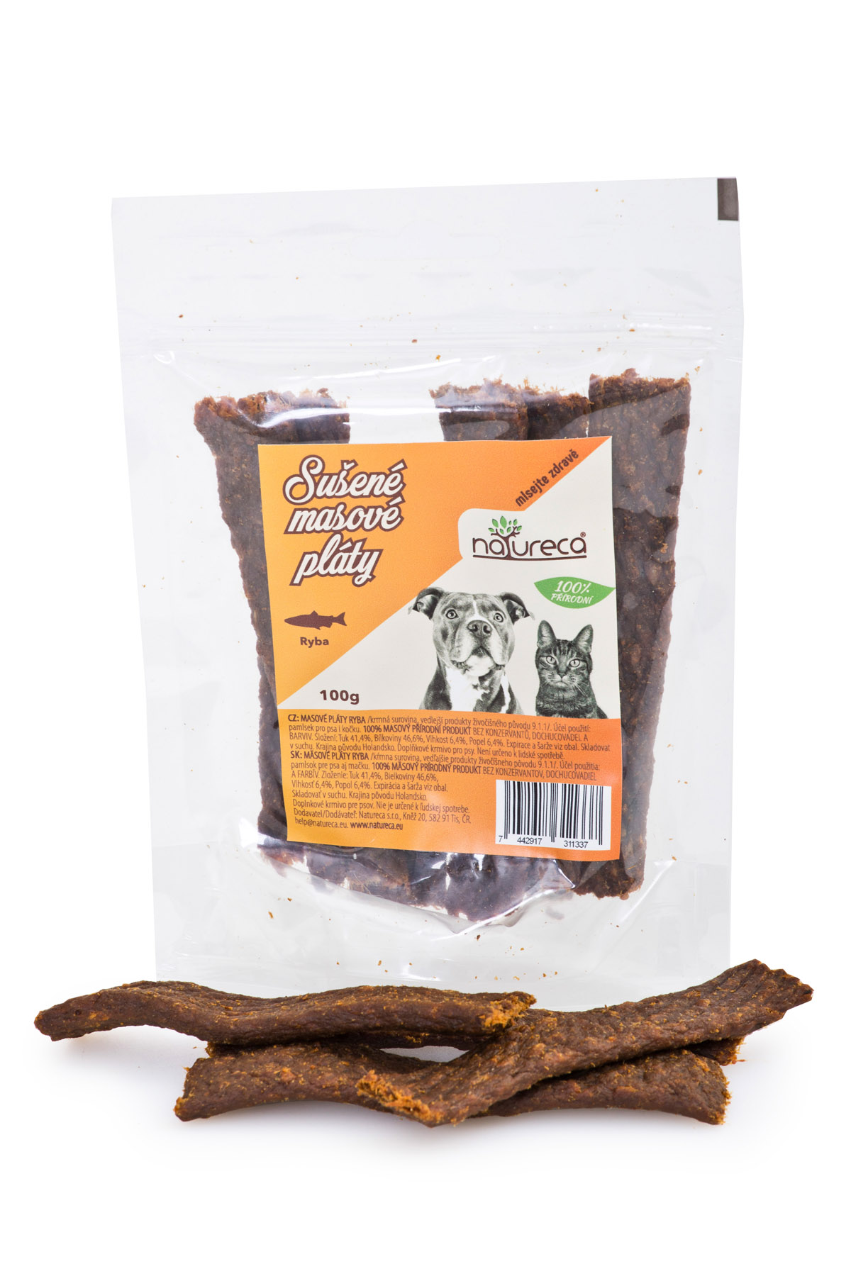 Masové pláty Ryba 100g, 100% maso sušené