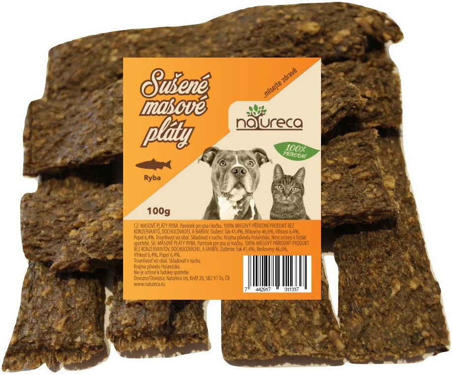 Masové pláty Ryba 1kg, 100% maso sušené