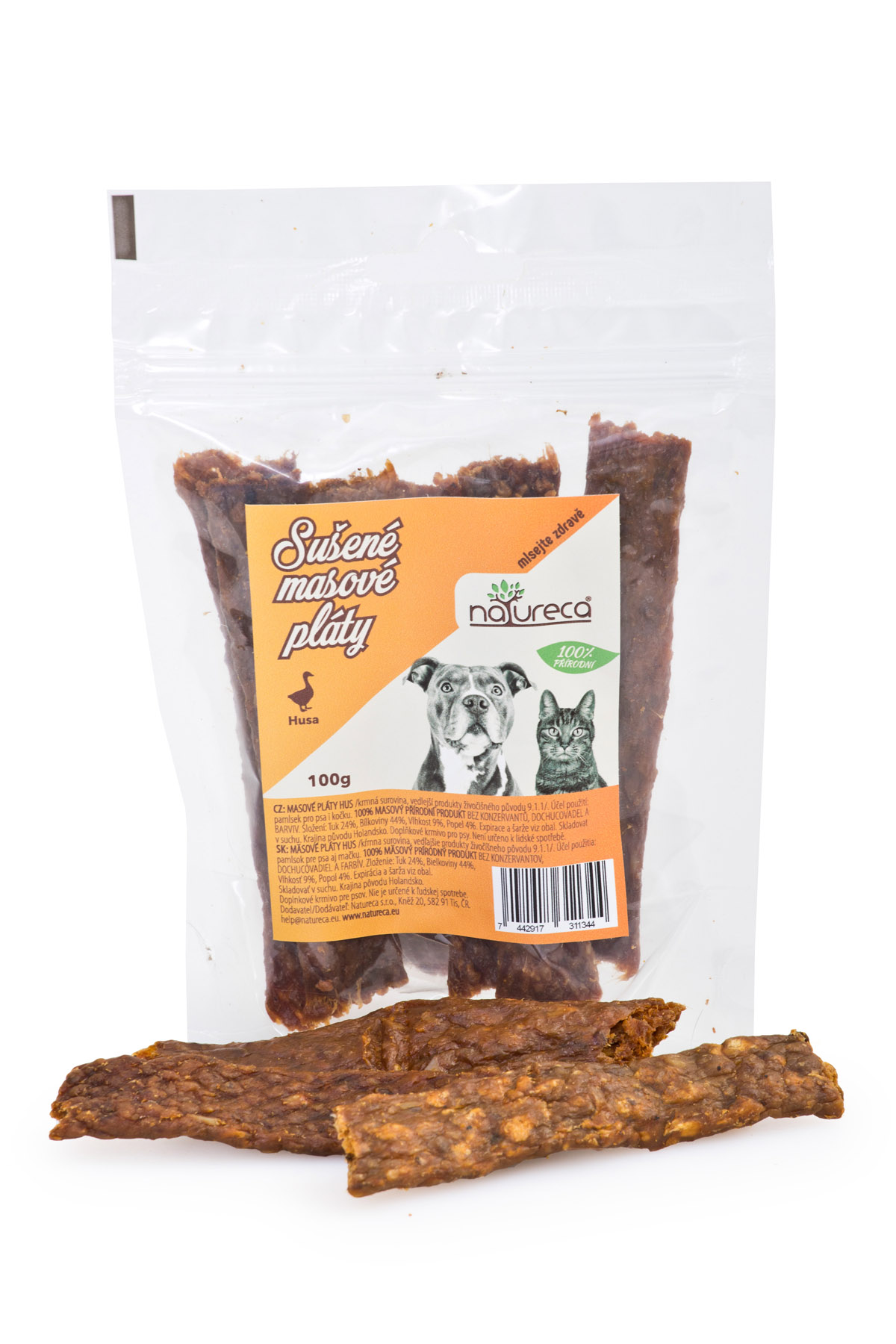 Masové pláty Husa 100g, 100% mäso sušené