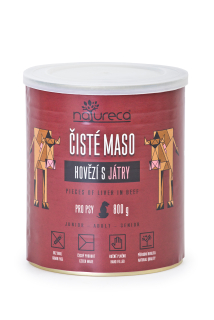 Hovězí s játry 800g - Čisté maso pro psy, konzerva